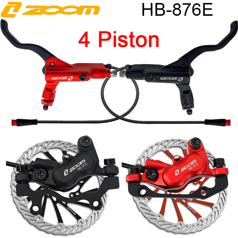 Zoom Hydraulic Brake 4 Piston E-Scooter - ชุดเบรกดิสก์จักรยานไฟฟ้า ZOOM HB-876E แบบ 4 ลูกสูบ