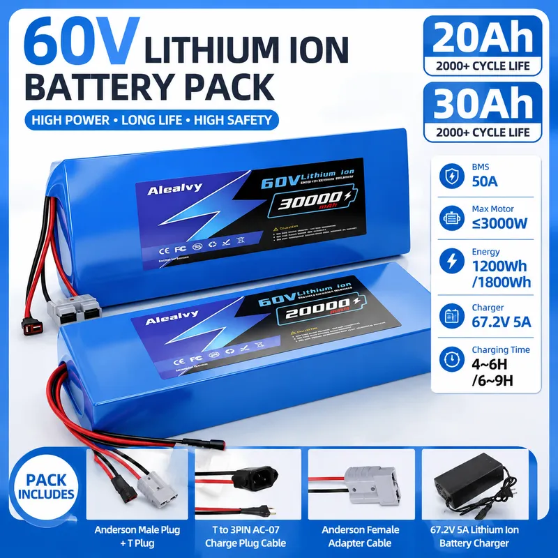 60V 30Ah 21700 Battery Pack - แบตเตอรี่ลิเธียม Aleaivy 60V 20AH 30AH 21700
