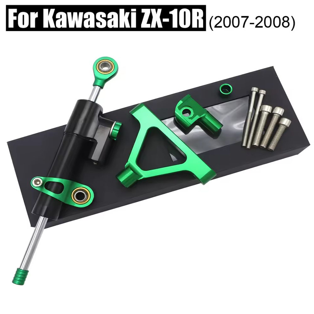 Steering Damper Stabilizer Kit Cnc - สำหรับคาวาซากิ ZX10R 04-05 ชุดกันสะบัดแฮนด์มอเตอร์ไซค์ CNC สำหรับรถแข่ง