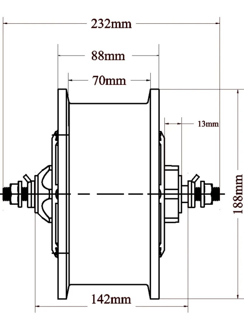 60V 5000W Brushless Hub Motor - มอเตอร์ฮับสกู๊ตเตอร์ไฟฟ้าไร้แปรงถ่านกำลังสูง ขนาด 11 นิ้ว 52V 60V